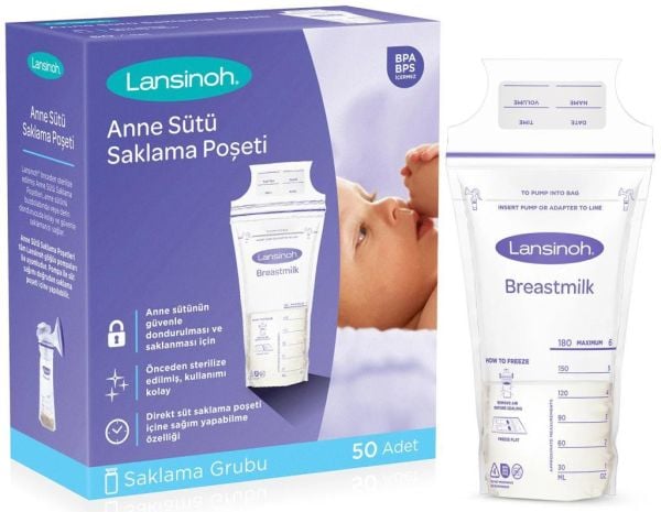 Lansinoh Anne Sütü Saklama Poşeti 50 Adet