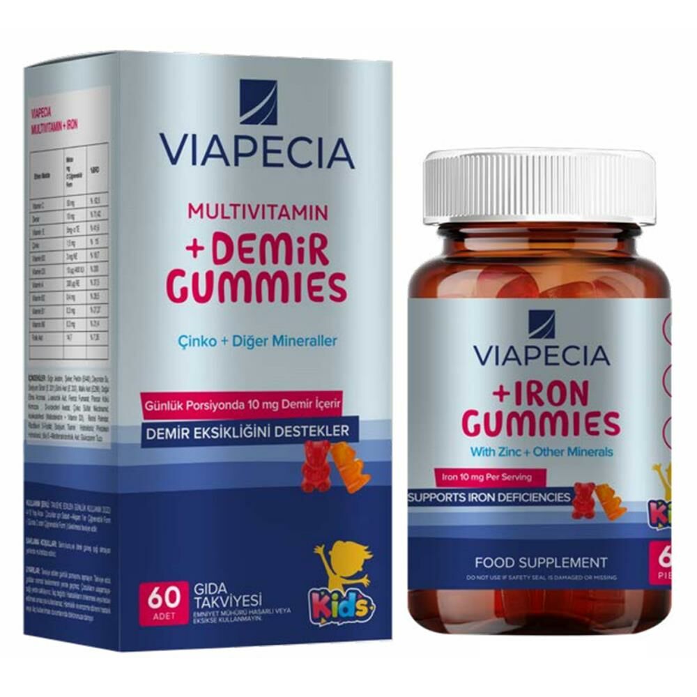 Viapecia Kids Multivitamin + Demir Gummies 60 Adet