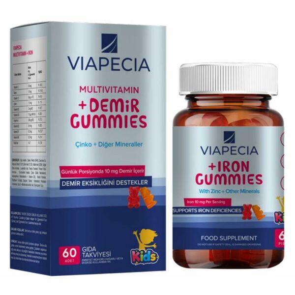 Viapecia Kids Multivitamin + Demir Gummies 60 Adet