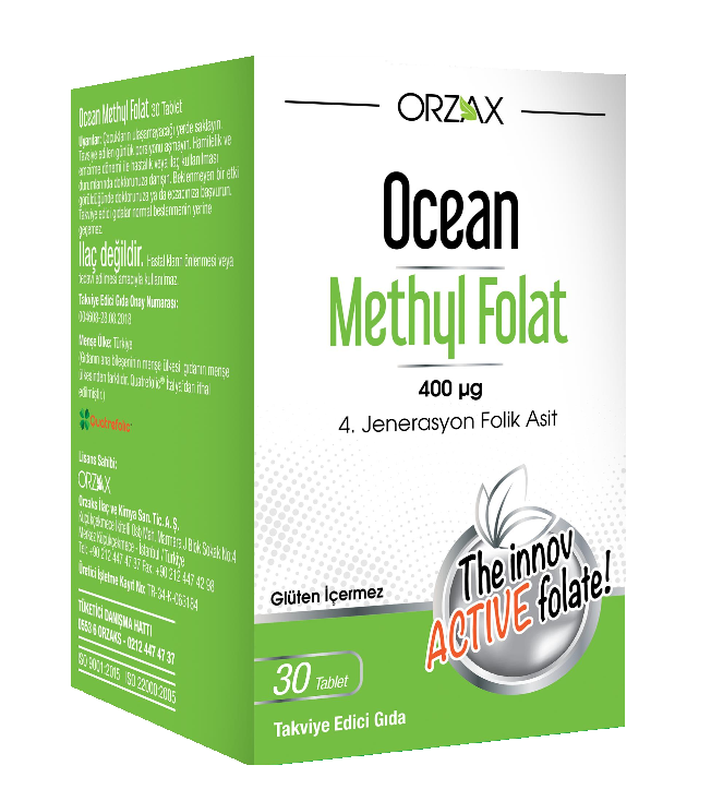 Orzax Ocean Methyl Folat 400mcg 30 Tablet