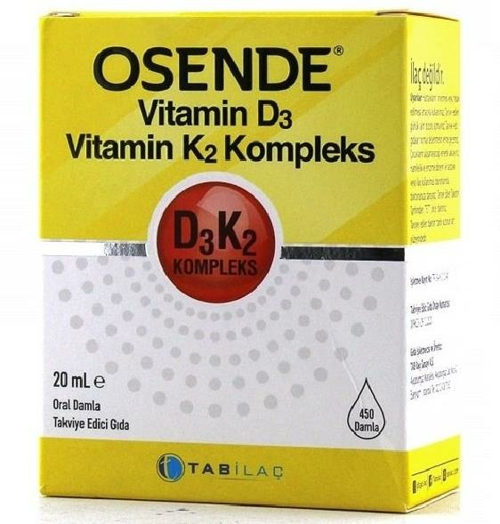 Osende Vitamin D3 K2 Komplex (Menaquinon 7) Damla 20ml