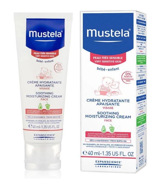 Mustela Soothing Moisturizing Cream 40ml | Hassas Ciltler İçin Yüz Kremi