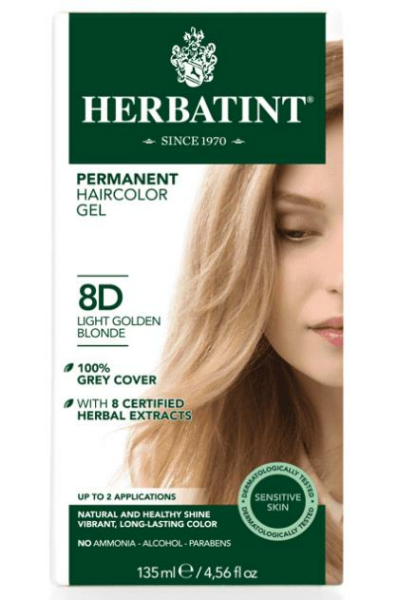 Herbatint 8D Light Golden Blonde Hair Color | Açık Altın Sarısı Saç Boyası