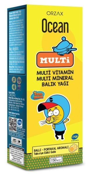 Orzax Ocean MULTİ Multi-Vitamin & Balık Yağı Şurup150ml | Kral Şakir