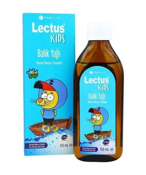 Tab İlaç Lectus Kids Omega-3 Karışık Meyve Aromalı Balık Yağı 150ml | Kral Şakir