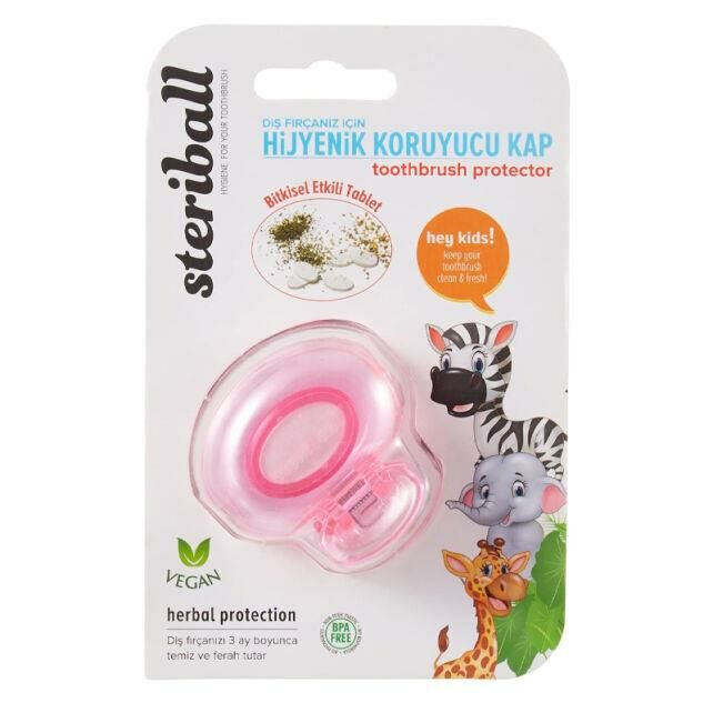 Steriball Diş Fırçası Koruma Kabı Çocuk - Toothbrush Protector | Zebra