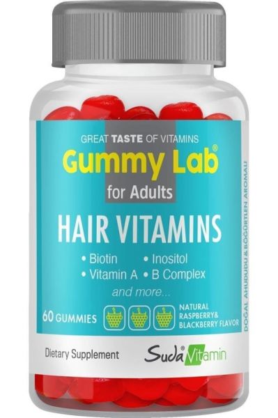 Gummy Lab Hair Vitamins 60 Gummies | Ahududu Böğürtlen Aromalı