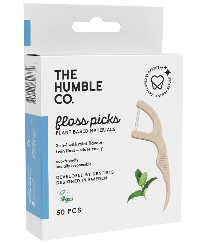Humble Brush Floss Picks Mint 50 Adet | Kürdanlı Diş İpi Nane Tadında