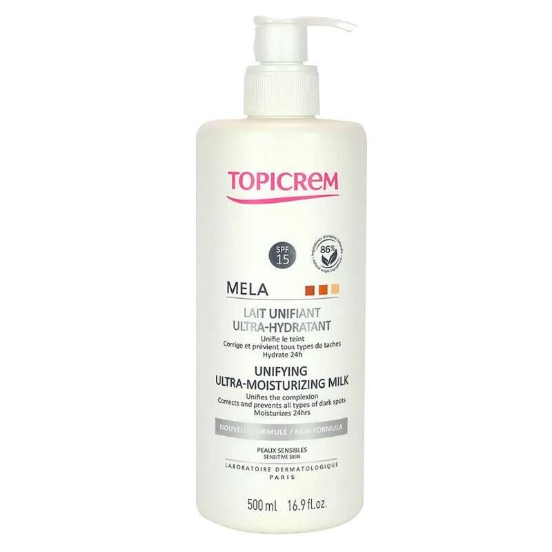 Topicrem MELA Lightening Ultra Moisturizing Milk 500ml | Aydınlatıcı ve Nemlendirici Bakım Sütü