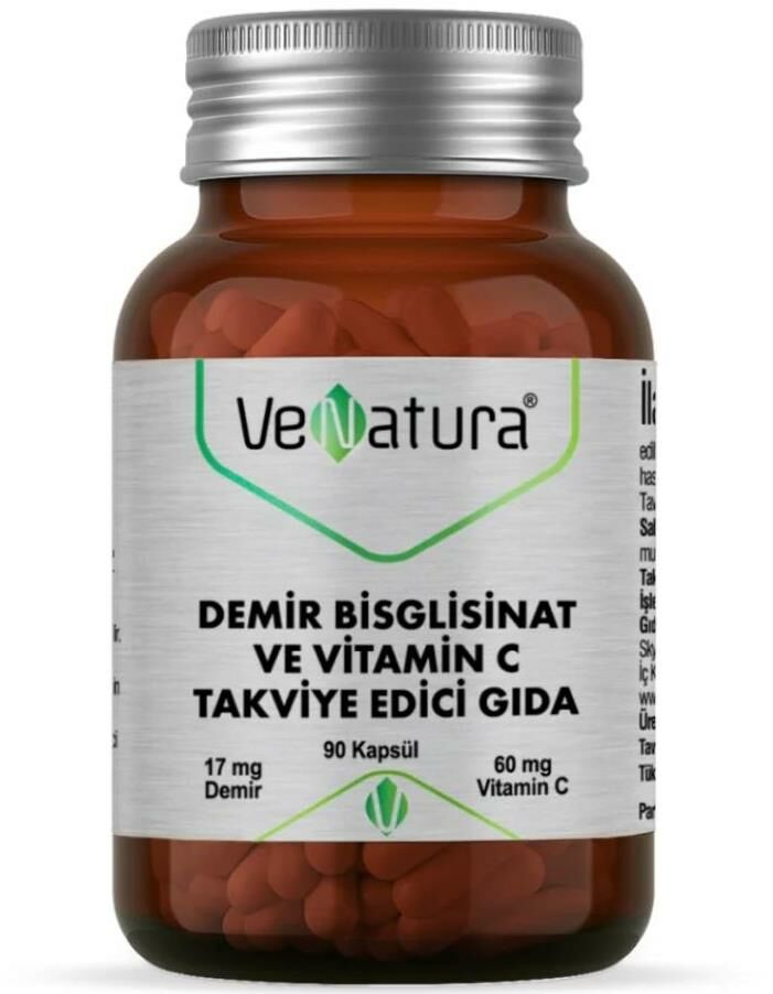 Venatura Demir Bisglisinat ve Vitamin C 90 Kapsül