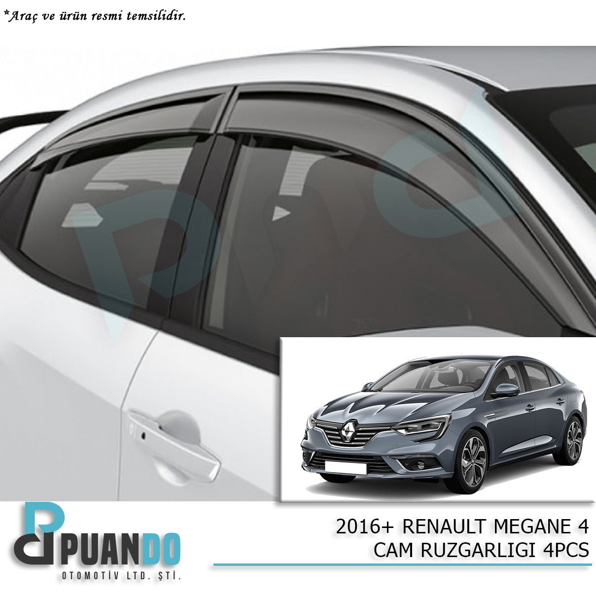 2016+ RENAULT MEGANE 4 CAM RUZGARLIGI 4PCS