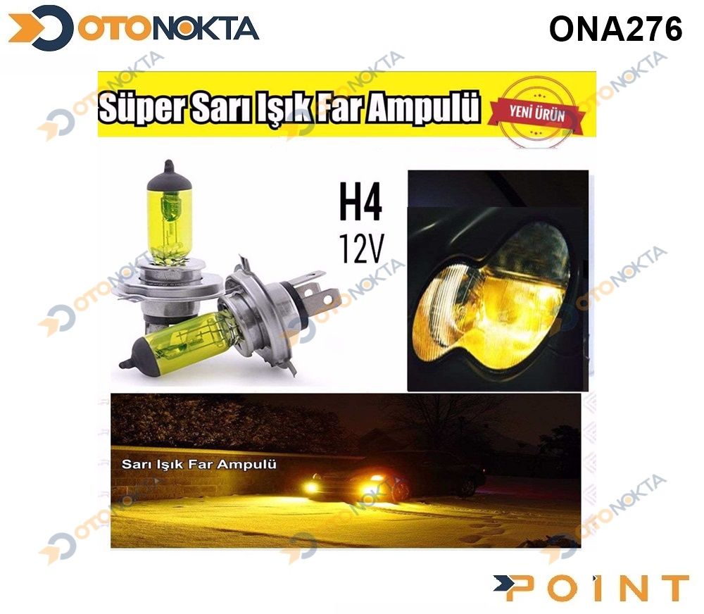 FAR AMPULU HALOJEN LIMON SARI H4 12V SNT