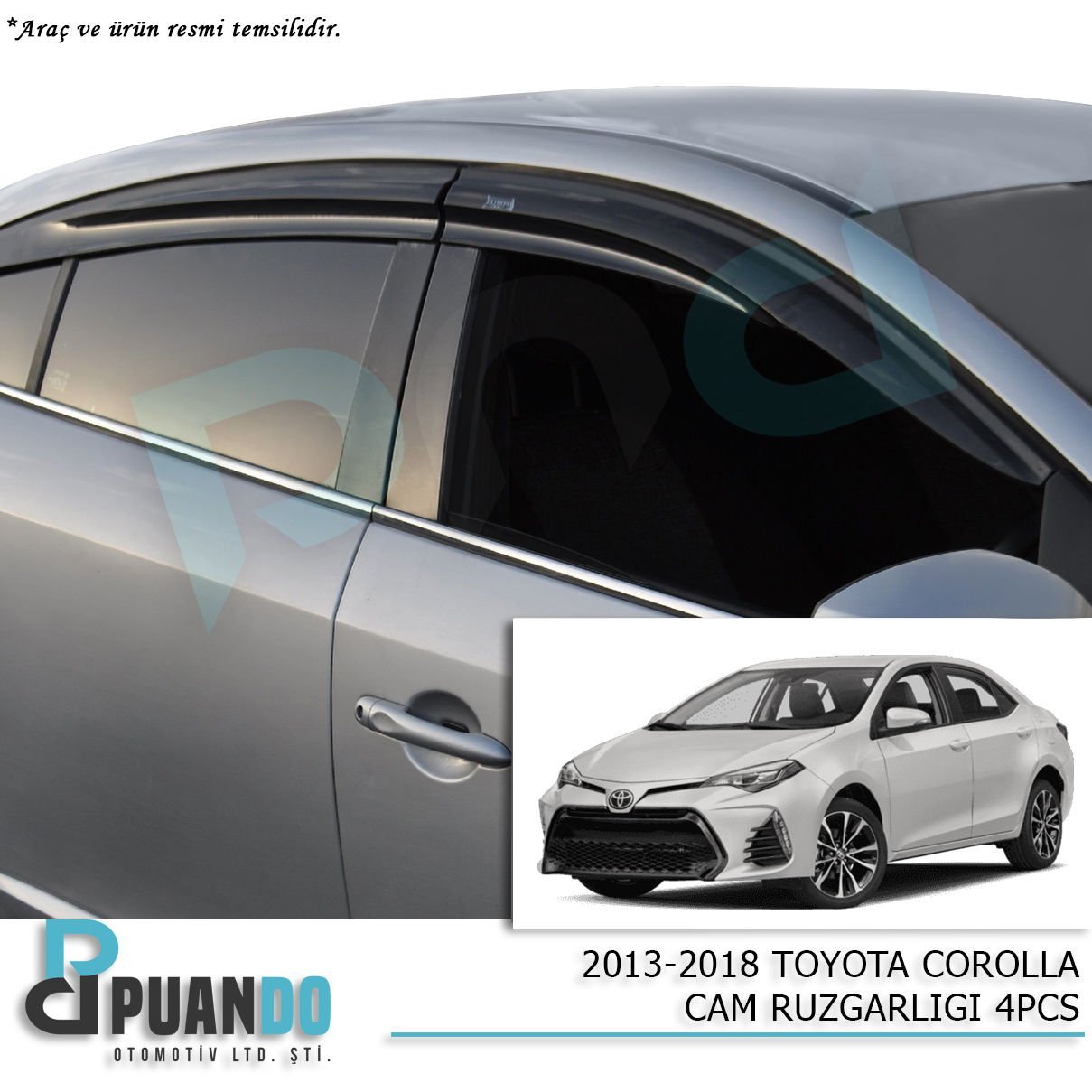 2013-2018 TOYOTA COROLLA CAM RUZGARLIGI 4PCS