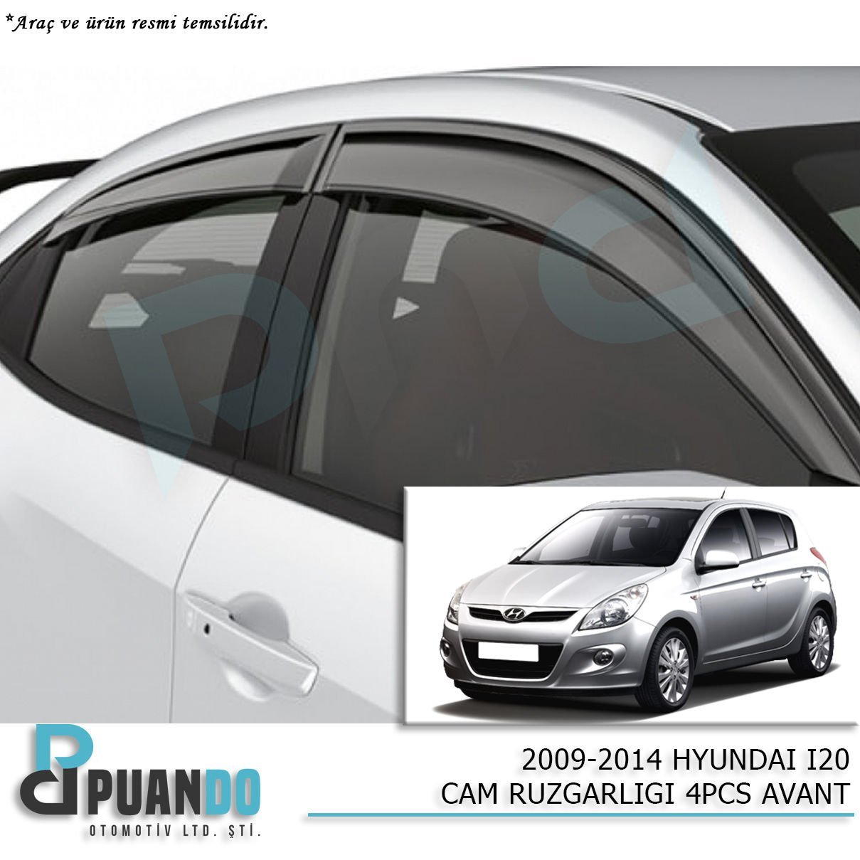 2009-2014  HYUNDAI I20 CAM RUZGARLIGI 4PCS AVANT