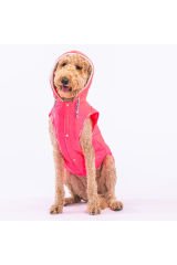 Neon Fuşya Railway Orta ve Büyük Irklar İçin Anorak Köpek Yeleği Köpek Kıyafeti Köpek Yağmurluk