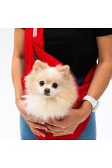 Kırmızı Crossbody Çanta Kedi Köpek Taşıma Çantası