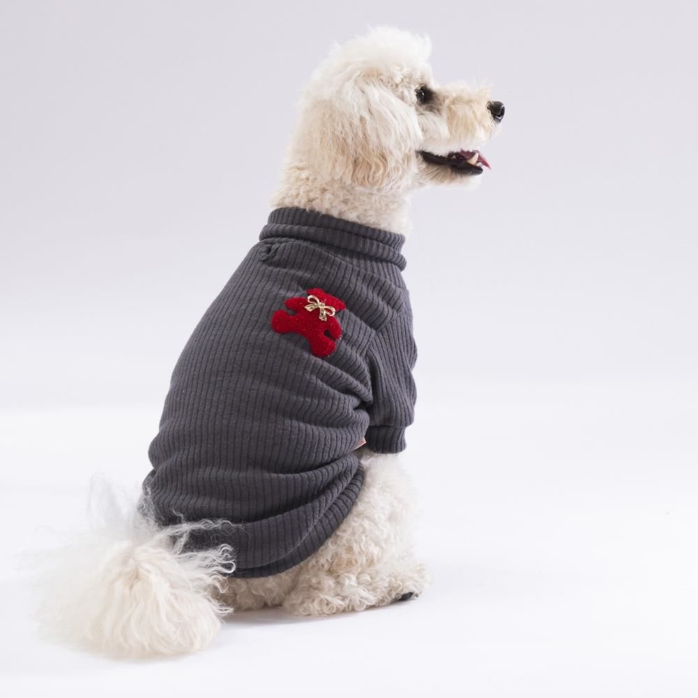 (K) Antrasit Turtleneck Köpek Sweati Köpek Kıyafeti Kedi Kıyafeti