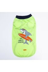 Yeşil Shark Büyük Köpek Tişörtü - Köpek Kıyafeti (15 KG-45 KG)