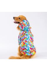 Mosaic Polarlı Orta ve Büyük Irk Köpek Montu Köpek Yağmurluk Köpek Elbisesi Köpek Kıyafeti