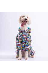 Popart Orta ve Büyük Irk Köpek Tulum Yağmurluğu Köpek Yağmurluk Köpek Elbisesi Köpek Kıyafeti