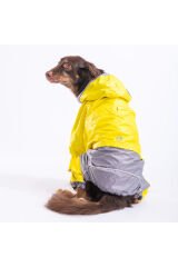 Sarı-Gri BiColor Orta ve Büyük Irk Köpek Tulum Yağmurluğu Köpek Yağmurluk Köpek Kıyafeti