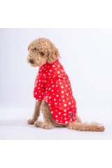 Kırmızı Stars Orta ve Büyük Irk Köpek Montu Köpek Yağmurluk Köpek Elbisesi Köpek Kıyafeti