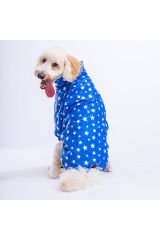 Mavi Stars Orta ve Büyük Irk Köpek Montu Köpek Yağmurluk Köpek Elbisesi Köpek Kıyafeti