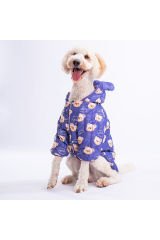 Mavi Teddy Puff Orta ve Büyük Irk Köpek Montu Köpek Yağmurluk Köpek Kıyafeti Köpek Elbisesi