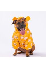 Sarı Teddy Puff Orta ve Büyük Irk Köpek Montu Köpek Yağmurluk Köpek Kıyafeti Köpek Elbisesi
