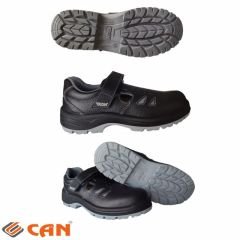 Çelik Burun Siyah Deri Kaymaz Sandalet Tipi Yazlık İş Ayakkabısı Kayla