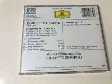 Robert Schumann - Wiener Philharmoniker, Giuseppe Sinopoli – Symphonie No. 2 / Manfred-Ouvertüre