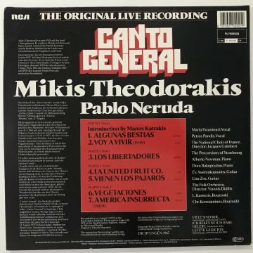 Mikis Theodorakis - Pablo Neruda – Canto General 2 LP