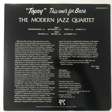 The Modern Jazz Quartet – ''Topsy'' This One's For Basie