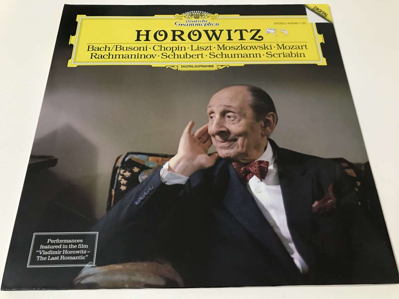 Horowitz – Bach/Busoni · Chopin · Liszt · Moszkowski · Mozart · Rachmaninov · Schubert · Schumann · Scriabin