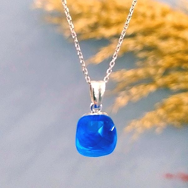 Blue Topaz Özel Tasarım Doğaltaş Kolye