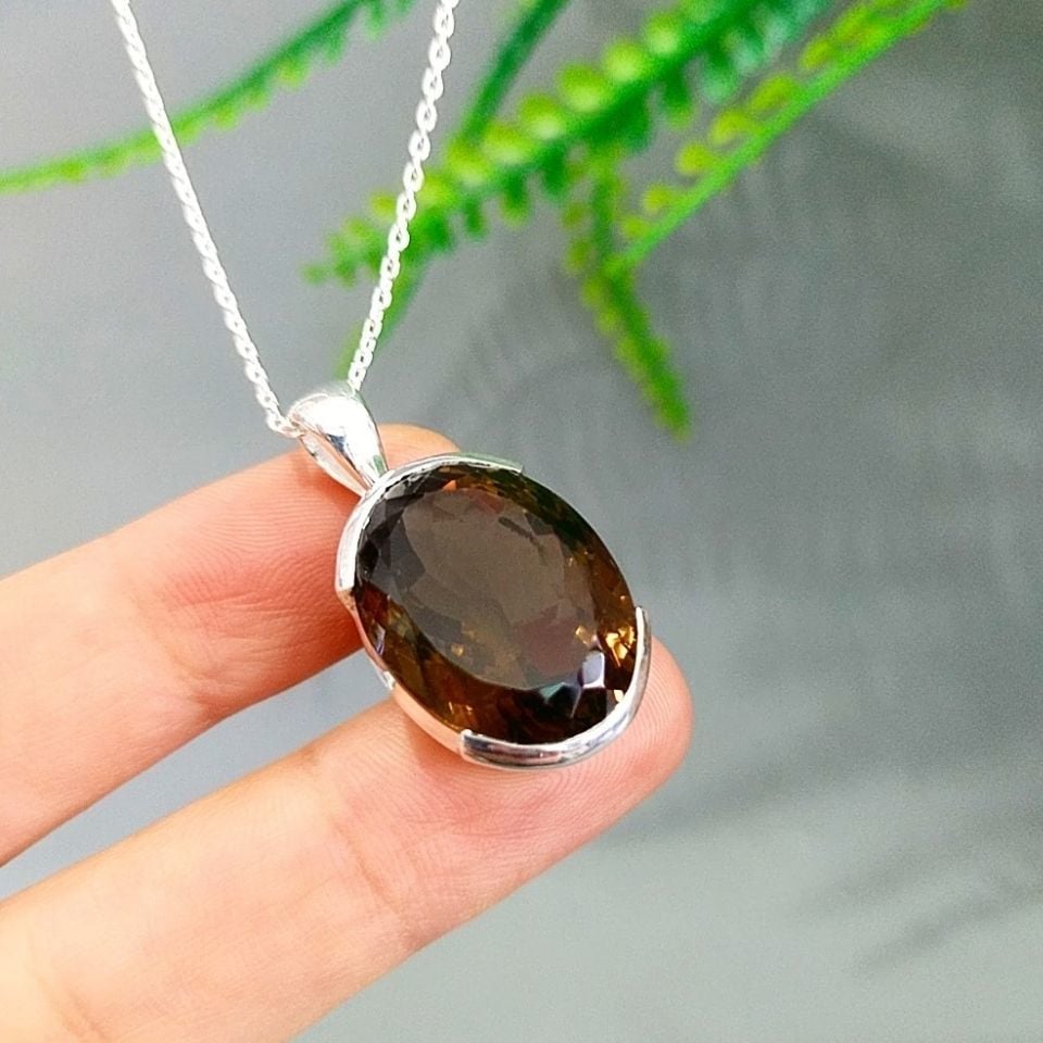 Smoky Topaz Özel Tasarım Kolye