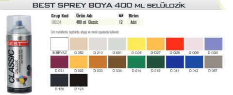 Best Classıc M.Siyah Spray Boya 400Ml