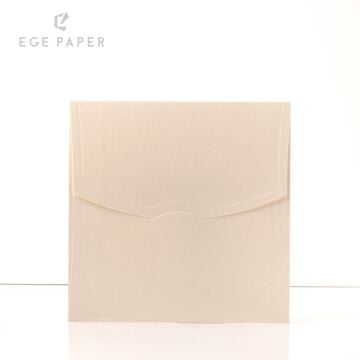 18X18CM - METALİK KREM  ZARF - 240GR - 50 ADET