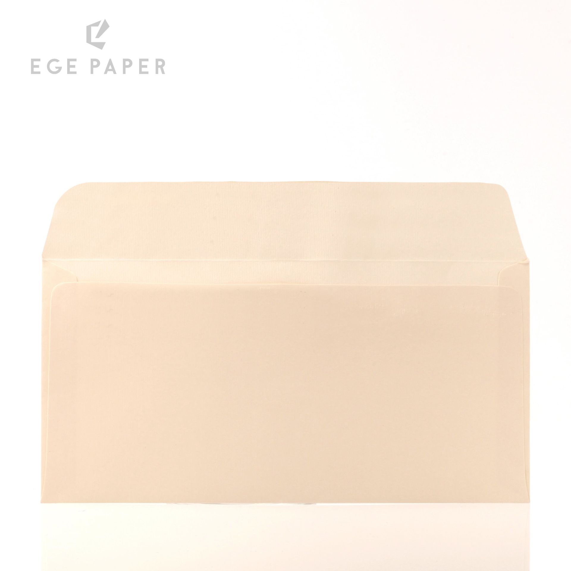 11x22Cm (DL) Velvet Desen Krem 120gr  Lüks Davetiye Zarfı - 50 Adet