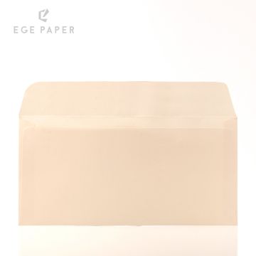 11x22Cm (DL) Velvet Desen Krem 120gr  Lüks Davetiye Zarfı - 50 Adet
