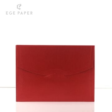 13X18CM - METALİK KIRMIZI ZARF - 120GR - 50 ADET