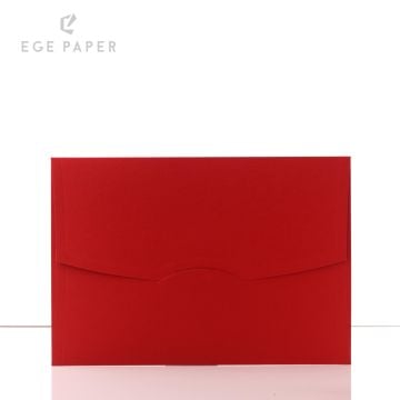 16x23Cm (C5) Kırmızı 270gr  Lüks Davetiye Zarfı - 50 Adet