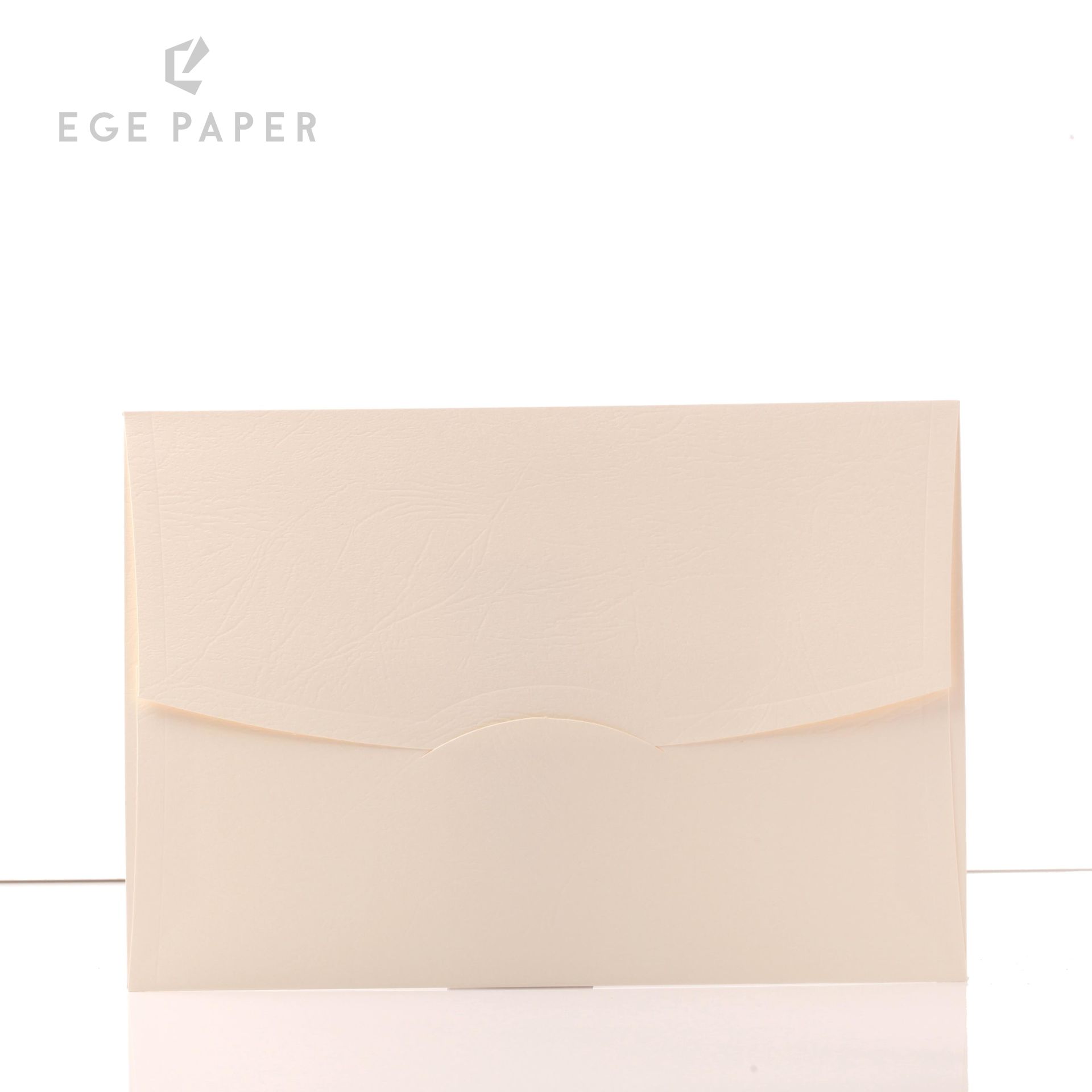 16x23Cm (C5) Deri Desen Krem 230gr  Lüks Davetiye Zarfı - 50 Adet