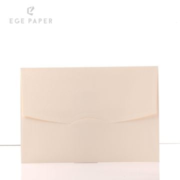 16x23Cm (C5) Deri Desen Krem 230gr  Lüks Davetiye Zarfı - 50 Adet