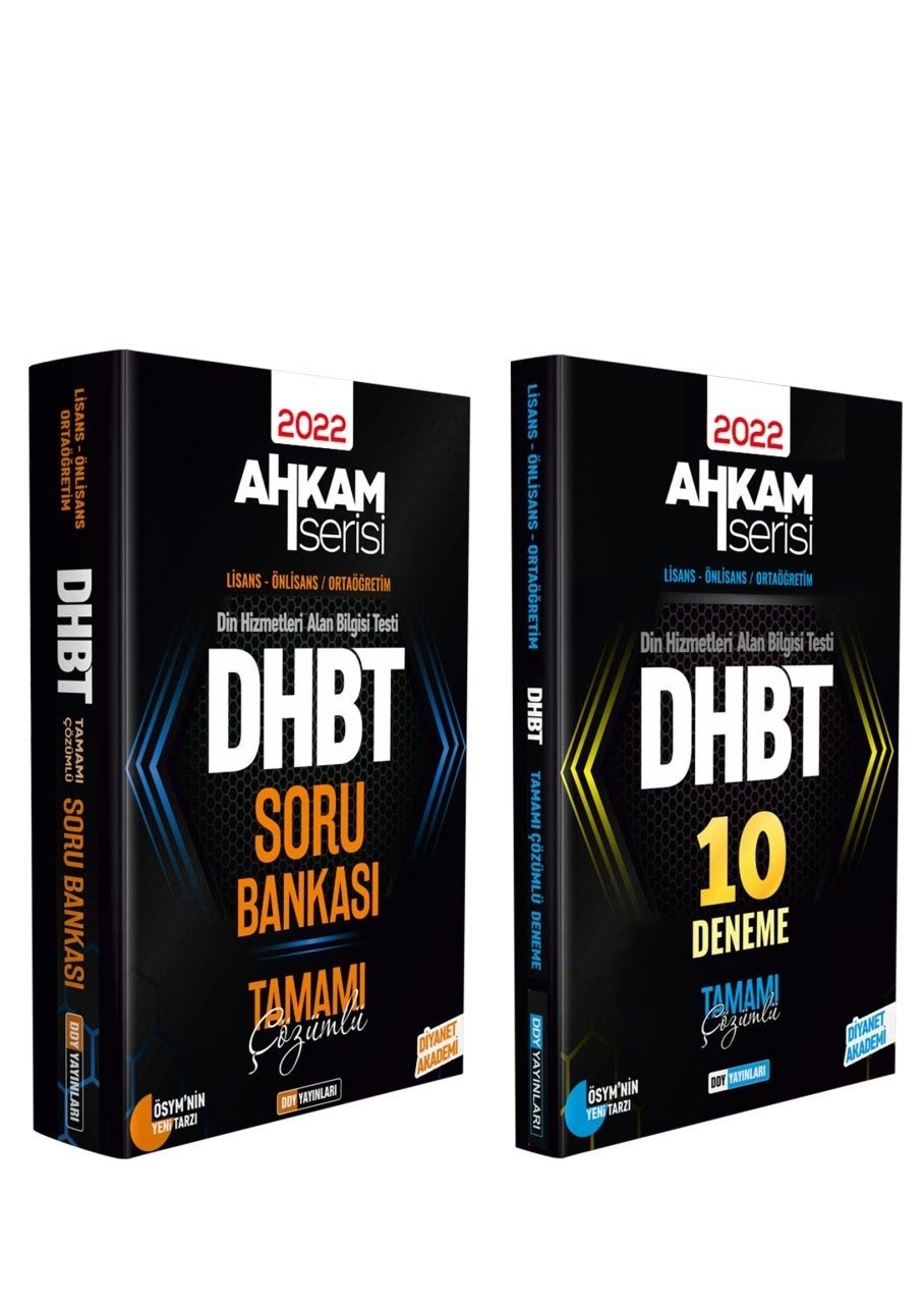 DHBT Ahkam Tüm Adaylar Soru Bankası ve 10 Deneme 2li SET