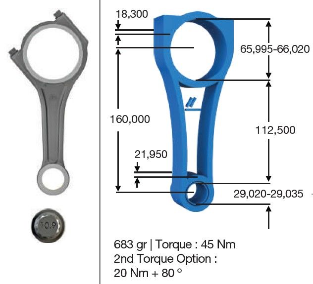 Bmy Lr Piston Kolu L319 Dısco Iıı - L320 Sport I 2.7V6 - L322 Vogue 3.6V8 (504341501 504057276)