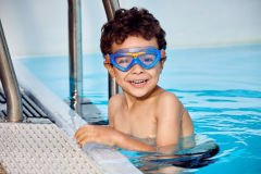 Aquasphere Vista Junior Şeffaf Cam - Mavi/Turuncu Yüzücü