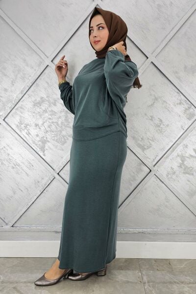 KADIN YARASA KOL TESETTÜR TAKIM YEŞİL - 4 BEDEN