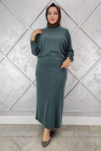 KADIN YARASA KOL TESETTÜR TAKIM YEŞİL - 4 BEDEN