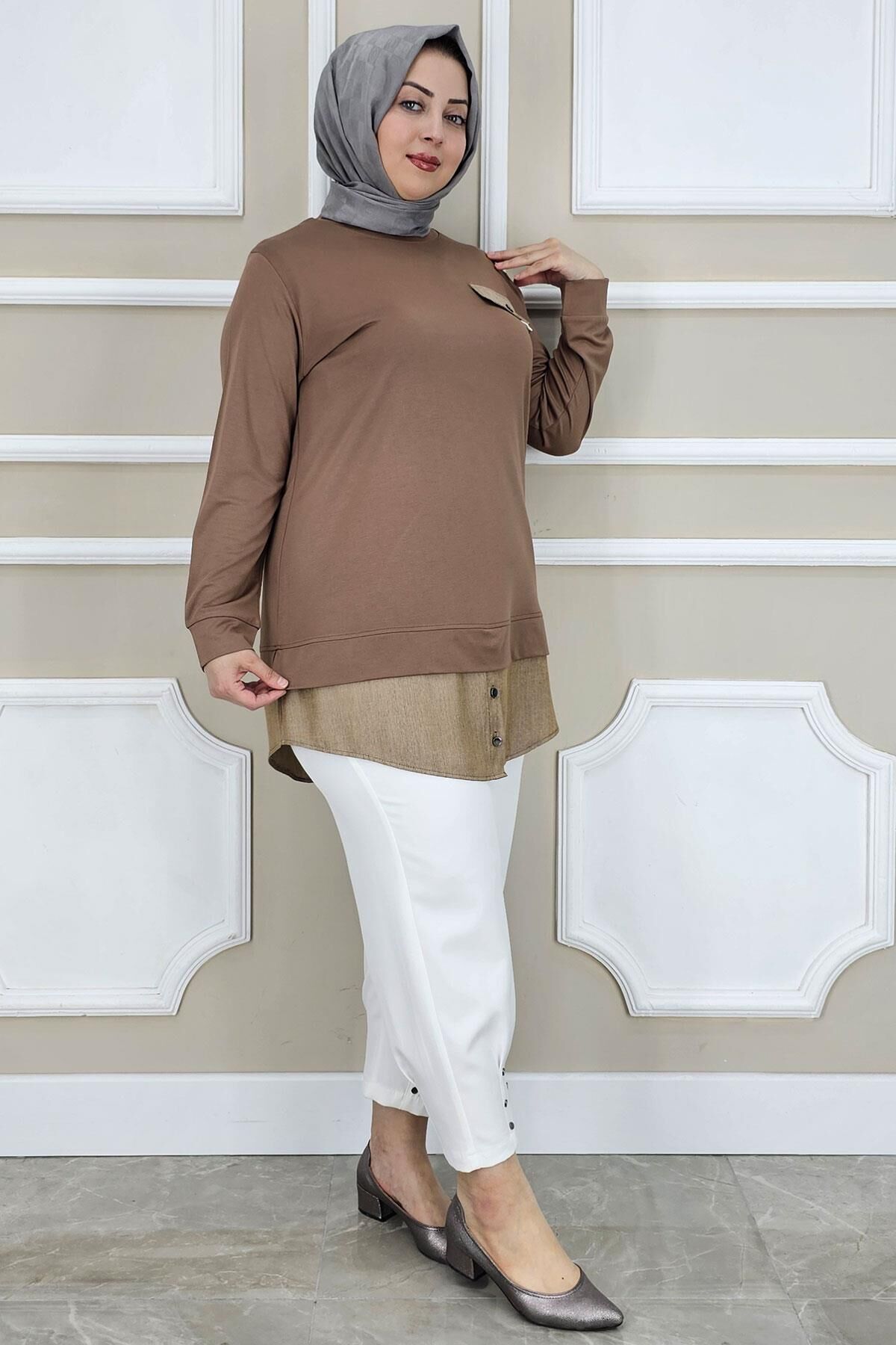 PYS KADIN KOT KOMBİNLİ DÜĞME DETAYLI TESETTÜR TUNİK TABA - 4 BEDEN